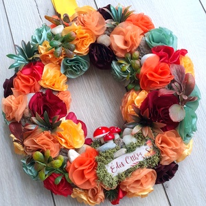 Kis gombacsalád kopogtató, ajtódísz, koszorú, NAGY, 29cm - otthon & életmód - dekoráció - Meska.hu