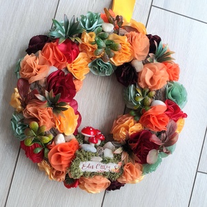 Kis gombacsalád kopogtató, ajtódísz, koszorú, NAGY, 29cm - otthon & életmód - dekoráció - Meska.hu