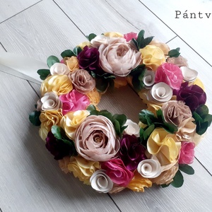 Tavaszi mályva és púder kopogtató/ajtódísz - otthon & életmód - dekoráció - Meska.hu