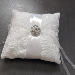 Gyöngyös gyűrűpárna - esküvő - kiegészítők - gyűrűtartó & gyűrűpárna - Meska.hu