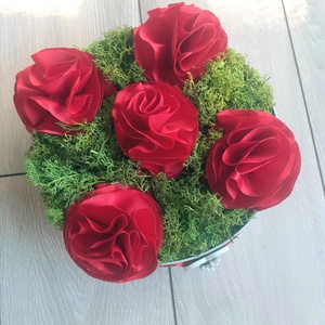 Zuzmós virágbox, piros - otthon & életmód - dekoráció - asztal és polc dekoráció - asztaldísz - Meska.hu