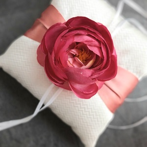 Virágos Gyűrűpárna, mályva, esküvő - esküvő - kiegészítők - gyűrűtartó & gyűrűpárna - Meska.hu