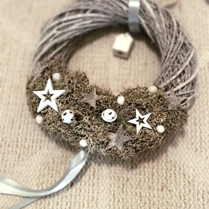 Rusztikus kopogtató karácsonyra - karácsony - adventi díszek - adventi ajtódísz - Meska.hu