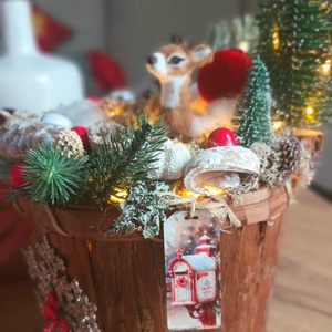 Őzikés világító asztaldísz dekoráció  - karácsony - adventi díszek - adventi asztaldísz - Meska.hu