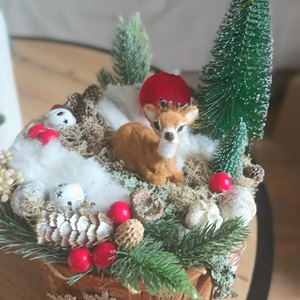 Őzikés világító asztaldísz dekoráció  - karácsony - adventi díszek - adventi asztaldísz - Meska.hu