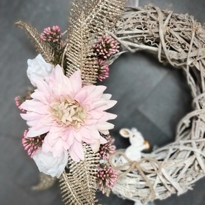 Rusztikus nyuszis kopogtató, ajtódísz, húsvét, arany tojás, Otthon & Életmód, Dekoráció, Ajtó- és ablak dekoráció, Ajtódísz & Kopogtató, Virágkötés, MESKA