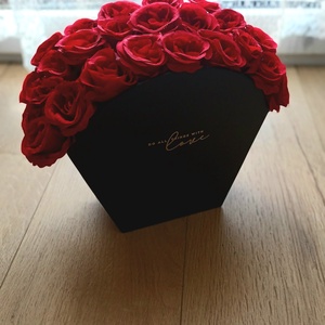 Burgundivörös rózsabox - kellékek & szerszámok - dekorációs kellékek - virágfej - Meska.hu