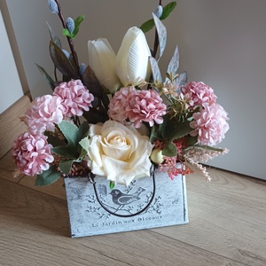 Madárkás virágkosár tavaszra - Meska.hu