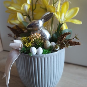 Magnólia húsvéti asztaldísz - otthon & életmód - virágdekoráció - virágdíszek - asztali virágdísz - Meska.hu