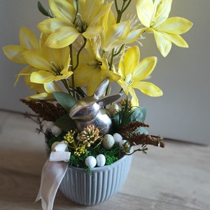 Magnólia húsvéti asztaldísz - otthon & életmód - virágdekoráció - virágdíszek - asztali virágdísz - Meska.hu