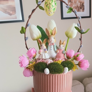 Nyuszis rózsaszín kaspó - Meska.hu