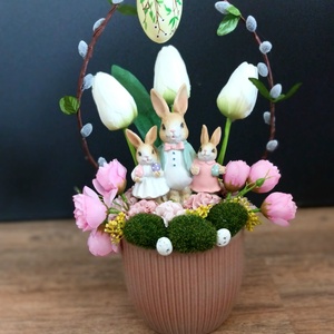 Nyuszis rózsaszín kaspó - otthon & életmód - dekoráció - asztal és polc dekoráció - asztaldísz - Meska.hu