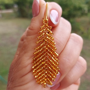 Aranytoll gyöngy fülbevaló - ékszer - fülbevaló - lógó fülbevaló - Meska.hu