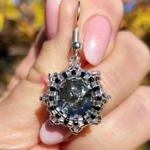 Szürke Swarowski köves fülbevaló - Meska.hu