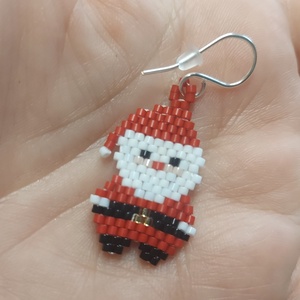 Pocakos Mikulás gyöngyfülbevaló  - ékszer - fülbevaló - lógó fülbevaló - Meska.hu