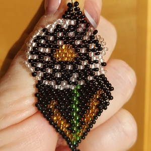 Pitypangos gyöngyfülbevaló - ékszer - fülbevaló - lógó fülbevaló - Meska.hu