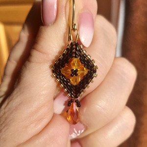 Fekete Swarovski gyöngyfülbevaló - ékszer - fülbevaló - lógó fülbevaló - Meska.hu