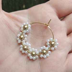 Gyöngyös karika fülbevaló - ékszer - fülbevaló - karika fülbevaló - Meska.hu