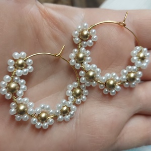 Gyöngyös karika fülbevaló - ékszer - fülbevaló - karika fülbevaló - Meska.hu