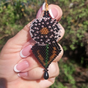 Pitypangos gyöngyfülbevaló - ékszer - fülbevaló - lógó fülbevaló - Meska.hu