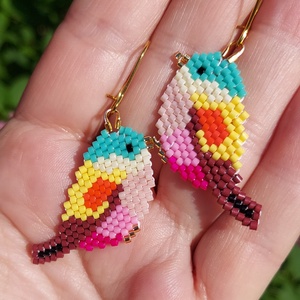 Madárka gyöngyfülbevaló  - Meska.hu