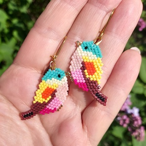 Madárka gyöngyfülbevaló  - ékszer - fülbevaló - lógó fülbevaló - Meska.hu