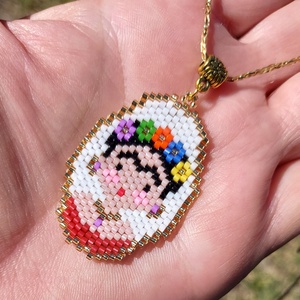 Frida Kahlo gyöngy nyaklánc  - ékszer - nyaklánc - gyöngyös nyaklánc - Meska.hu