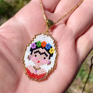 Frida Kahlo gyöngy nyaklánc  - ékszer - nyaklánc - gyöngyös nyaklánc - Meska.hu