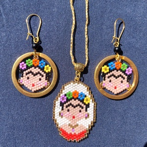 Frida Kahlo gyöngy nyaklánc  - ékszer - nyaklánc - gyöngyös nyaklánc - Meska.hu