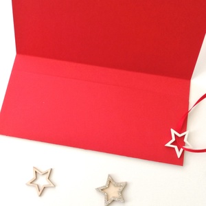 Karácsonyi pénzátadó boríték - piros csillagos, hópihés - karácsony - karácsonyi ajándékozás - karácsonyi képeslap, üdvözlőlap, ajándékkísérő - Meska.hu