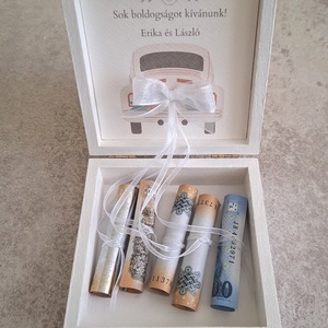 Esküvői pénzátadó doboz, nászajándék - fehér - esküvő - emlék & ajándék - nászajándék - esküvői pénzátadó doboz - Meska.hu