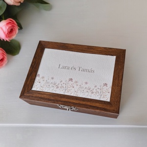 Esküvői pénzátadó doboz szárított virágokkal, nászajándék - piros glixia - esküvő - emlék & ajándék - nászajándék - esküvői pénzátadó doboz - Meska.hu