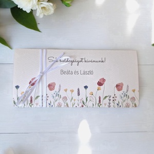 Esküvői pénzátadó boríték, nászajándék - wildflowers - Meska.hu