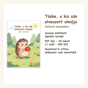 Tüske, a kis sün elveszett almája - Színező mesekönyv - otthon & életmód - papír, írószer - színező - Meska.hu