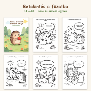Tüske, a kis sün elveszett almája - Színező mesekönyv - otthon & életmód - papír, írószer - színező - Meska.hu