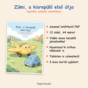 Zümi, a kisrepülő első útja - Színező mesekönyv - otthon & életmód - papír, írószer - színező - Meska.hu