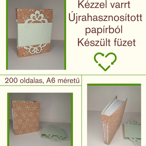 Parafa borítású füzet, A6, újrahasznosított papírból - otthon & életmód - papír, írószer - jegyzetfüzet & napló - Meska.hu