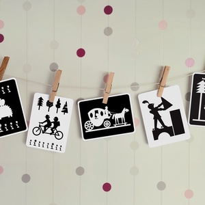 Hetedhét mesék - fejlesztő kontraszt kártya csomag babáknak - baba - mama - babaszoba dekoráció - babaszoba kép - Meska.hu