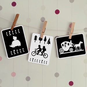 Hetedhét mesék - fejlesztő kontraszt kártya csomag babáknak, Baba - mama, Babaszoba dekoráció, Babaszoba kép, Fotó, grafika, rajz, illusztráció, MESKA