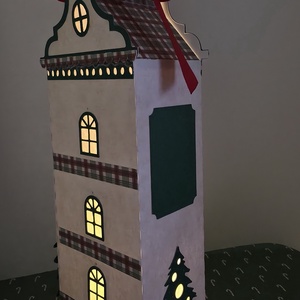 Holland ház lámpás és doboz - karácsony - karácsonyi lakásdekoráció - karácsonyi fénydekoráció - Meska.hu