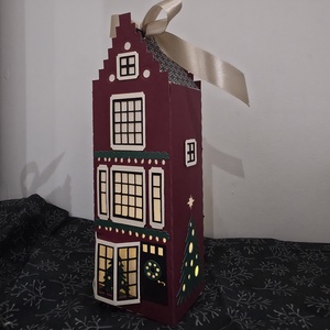 Holland ház lámpás (lépcsőzetes), Karácsony, Karácsonyi lakásdekoráció, Karácsonyi falu, házikó, , MESKA