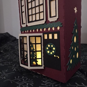 Holland ház lámpás (lépcsőzetes) - karácsony - karácsonyi lakásdekoráció - karácsonyi falu, házikó - Meska.hu