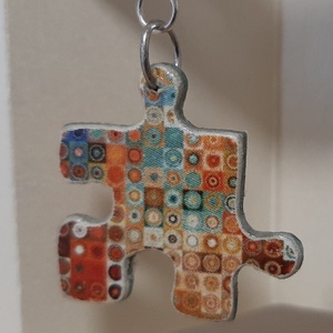 puzzle fülbevaló - Meska.hu
