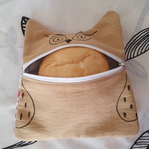 Baglyos szendvicstartó/snackbag/nasitartó - táska & tok - uzsonna- & ebéd tartó - szendvics csomagoló - Meska.hu