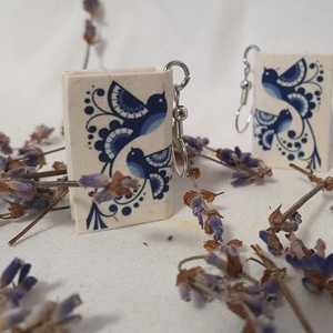 Könyv fülbevaló  - ékszer - fülbevaló - lógó fülbevaló - Meska.hu