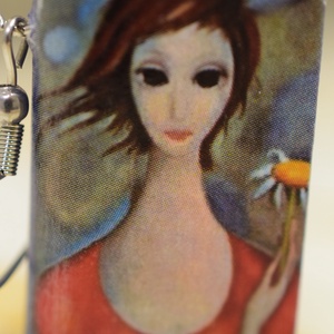 Könyv fülbevaló (százszorszép), Ékszer, Fülbevaló, Lógó fülbevaló, Könyvkötés, MESKA