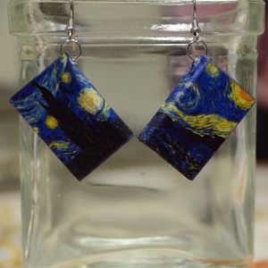 Könyv fülbevaló (csillagos éj) - ékszer - fülbevaló - lógó fülbevaló - Meska.hu