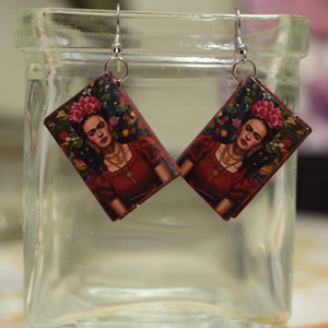 Könyv fülbevaló (Frida) - ékszer - fülbevaló - lógó fülbevaló - Meska.hu