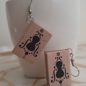 Könyv fülbevaló  - ékszer - fülbevaló - lógó fülbevaló - Meska.hu