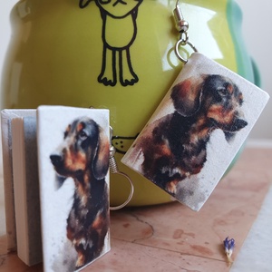 Könyv fülbevaló  - ékszer - fülbevaló - lógó fülbevaló - Meska.hu